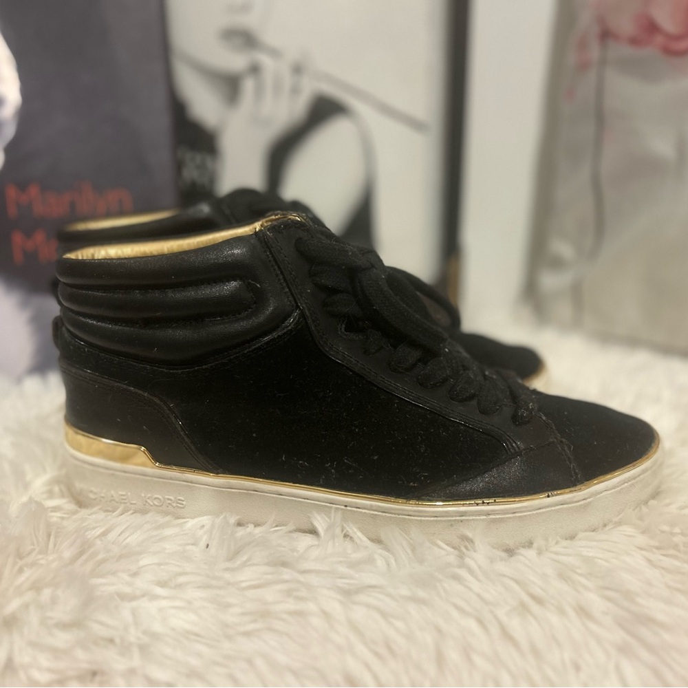 Michael Kors Gold and Black Sneakers